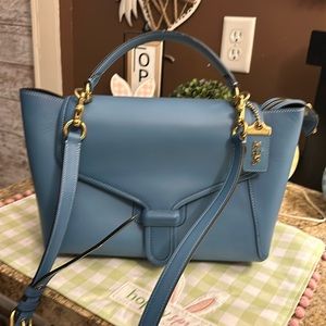 Beautiful blue top handle Coach bag